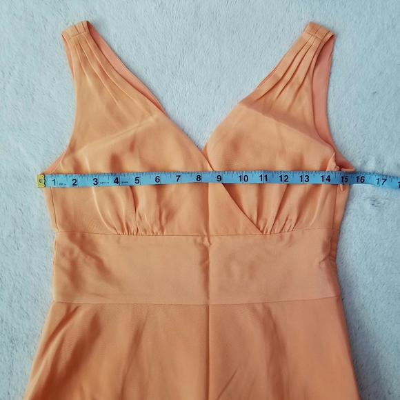 J CREW Sophia 100% Silk Tricotine Dress Size 4 Petite - Peach Orange - Picture 8 of 13